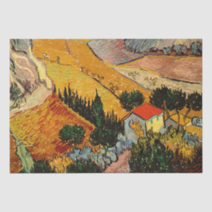 Vincent van Gogh - Landschaft, Haus und Plowman Seidenpapier