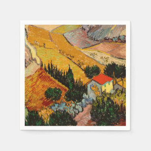 Vincent van Gogh - Landschaft, Haus und Plowman Serviette
