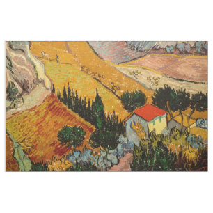 Vincent van Gogh - Landschaft, Haus und Plowman Stoff