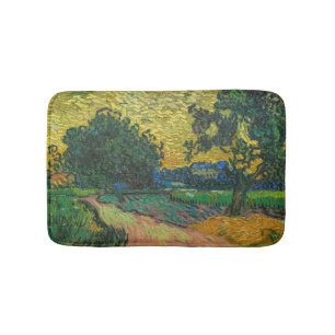 Vincent van Gogh - Landschaft in der Dämmerung Badematte