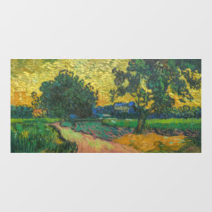 Vincent van Gogh - Landschaft in der Dämmerung Fensteraufkleber