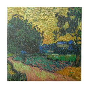 Vincent van Gogh - Landschaft in der Dämmerung Fliese
