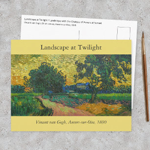 Vincent van Gogh - Landschaft in der Dämmerung Postkarte