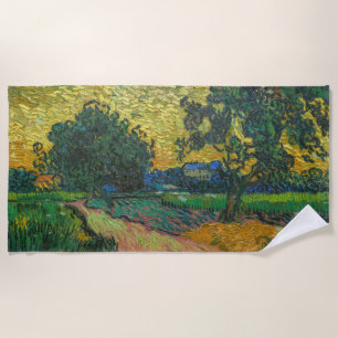 Vincent van Gogh - Landschaft in der Dämmerung Strandtuch