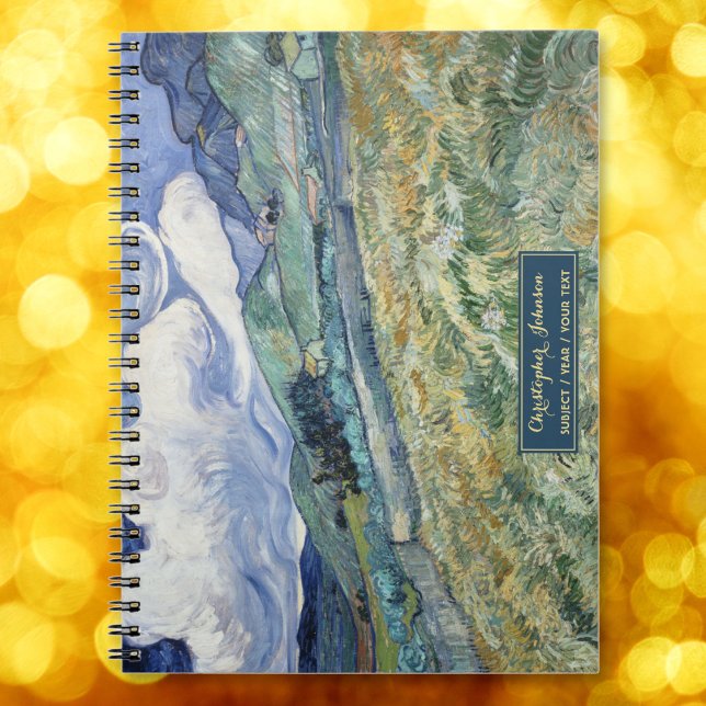Vincent Van Gogh Landschaft Kunst Gold Monogrammie Notizblock (Vincent Van Gogh Landscape Art Gold Monogrammed Notebook)