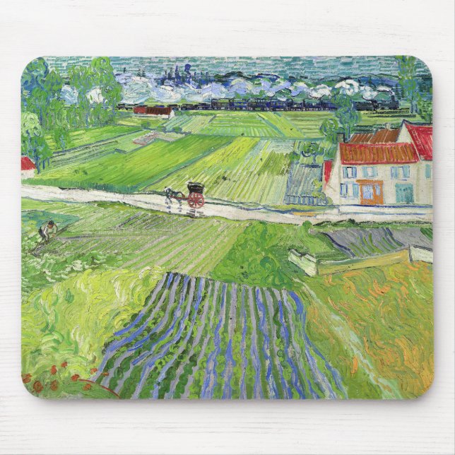Vincent van Gogh - Landschaft mit Beförderung & Zu Mousepad (Vorne)
