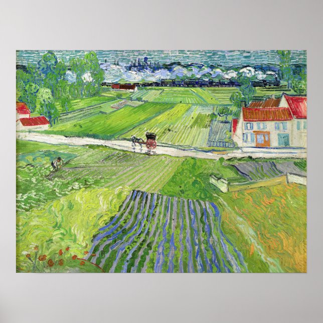 Vincent van Gogh - Landschaft mit Beförderung & Zu Poster (Vorne)