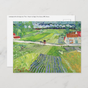 Vincent van Gogh - Landschaft mit Beförderung & Zu Postkarte
