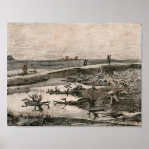 Vincent van Gogh - Landschaft mit Bog Trunks Poster