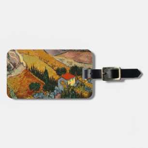 Vincent van Gogh Landschaft mit Haus & Plowman Gepäckanhänger