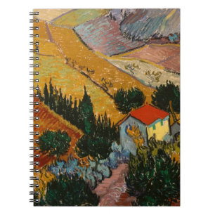 Vincent van Gogh   Landschaft mit Haus & Plowman Notizblock