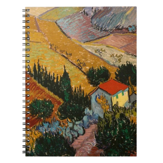 Vincent van Gogh | Landschaft mit Haus & Plowman Notizblock (Vorderseite)