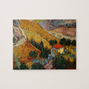 Vincent van Gogh Landschaft mit Haus & Plowman Puzzle