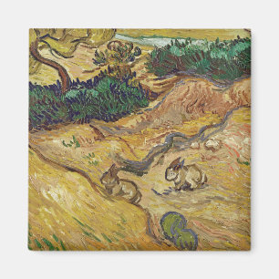 Vincent van Gogh - Landschaft mit Kaninchen Magnet