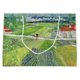 Vincent van Gogh - Landschaft mit Kutsche & Zug Große Geschenktüte