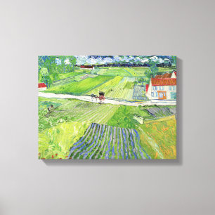 Vincent van Gogh - Landschaft mit Kutsche & Zug Leinwanddruck