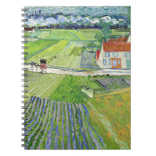 Vincent van Gogh - Landschaft mit Kutsche & Zug Notizblock