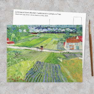 Vincent van Gogh - Landschaft mit Kutsche & Zug Postkarte