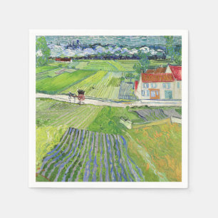 Vincent van Gogh - Landschaft mit Kutsche & Zug Serviette