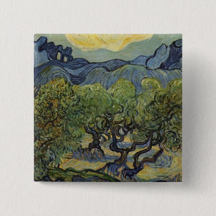 Vincent van Gogh - Landschaft mit Olivenbäumen Button