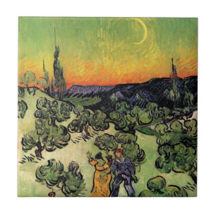 Vincent Van Gogh - Landschaft mit Paar Fine Art Fliese