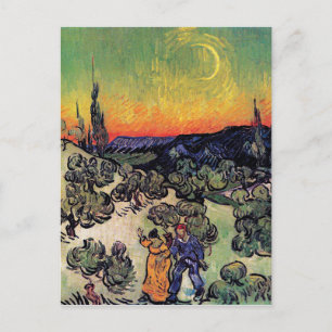 Vincent Van Gogh - Landschaft mit Paar Kunstwerk Postkarte