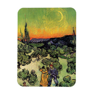 Vincent Van Gogh - Landschaft mit paare Fine Art Magnet
