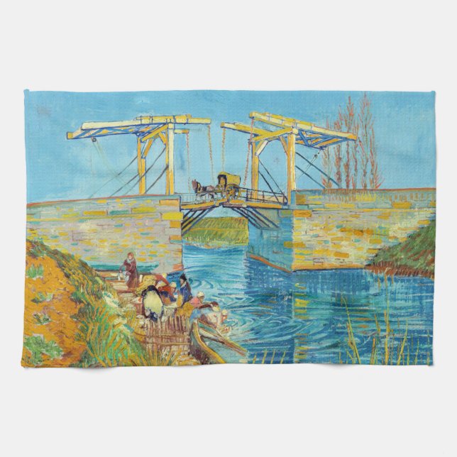Vincent van Gogh - Langlois Bridge bei Arles #1 Geschirrtuch (Horizontal)