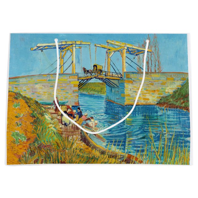 Vincent van Gogh - Langlois Bridge bei Arles #1 Große Geschenktüte (Vorderseite)