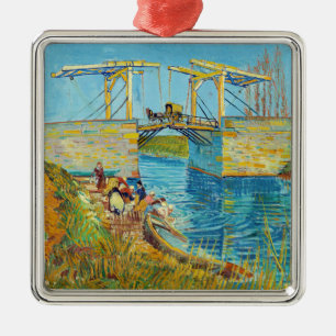 Vincent van Gogh - Langlois Bridge bei Arles #1 Ornament Aus Metall