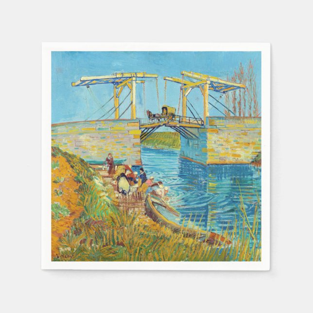 Vincent van Gogh - Langlois Bridge bei Arles #1 Serviette (Vorderseite)