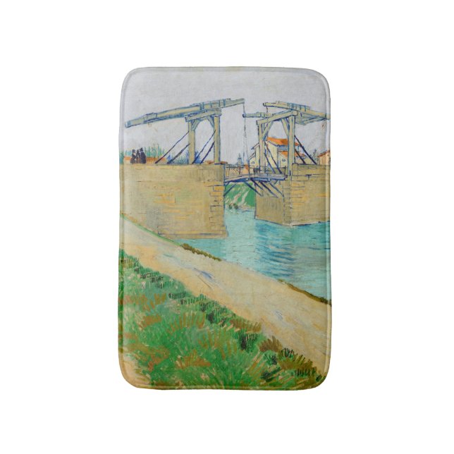 Vincent van Gogh - Langlois Bridge bei Arles #2 Badematte (Vorderseite Vertikal)