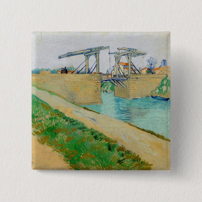 Vincent van Gogh - Langlois Bridge bei Arles #2 Button (Vorderseite)