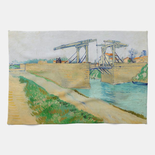 Vincent van Gogh - Langlois Bridge bei Arles #2 Geschirrtuch (Horizontal)