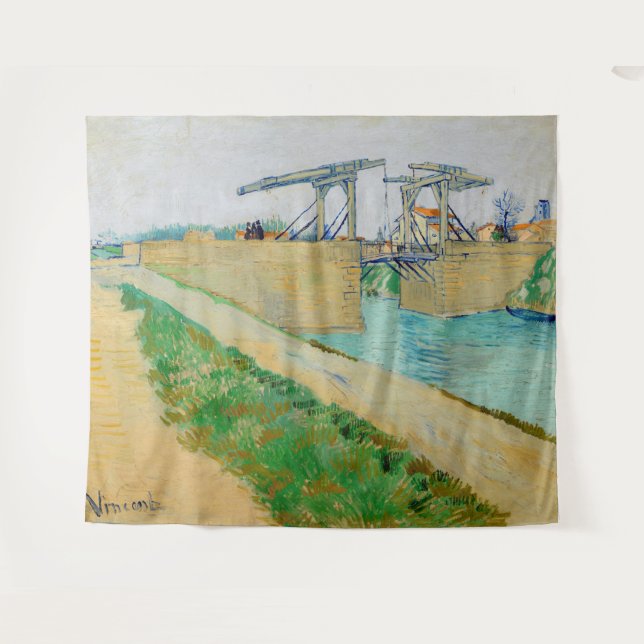 Vincent van Gogh - Langlois Bridge bei Arles #2 Wandteppich (Vorderseite (Horizontal))