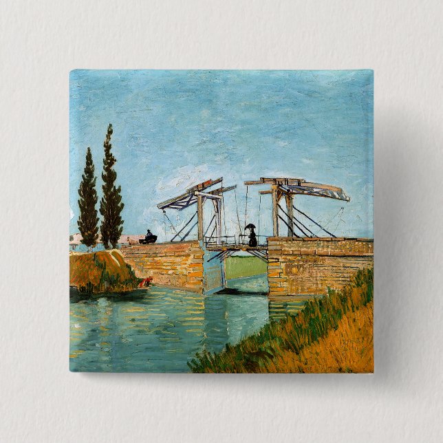 Vincent van Gogh - Langlois Bridge bei Arles #3 Button (Vorderseite)
