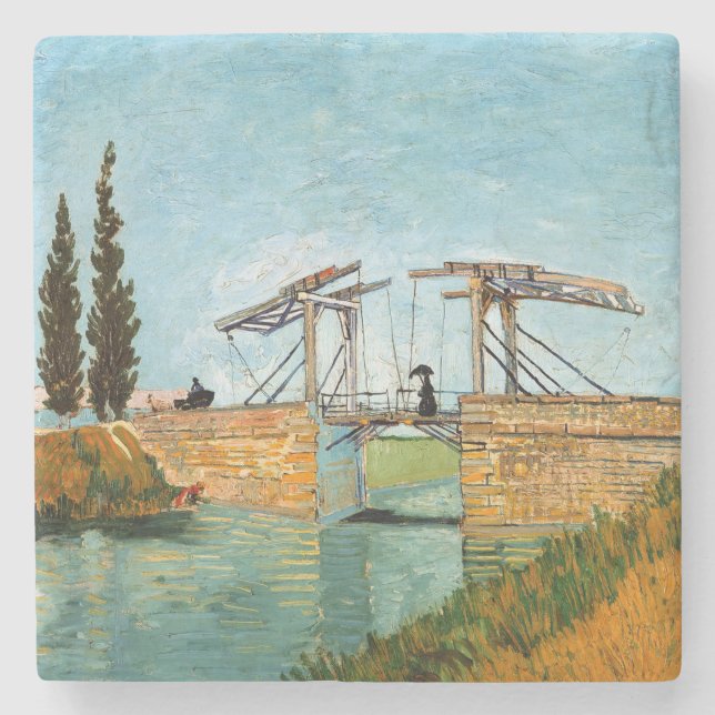 Vincent van Gogh - Langlois Bridge bei Arles #3 Steinuntersetzer (Vorderseite)