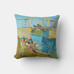 Vincent van Gogh - Langlois-Brücke in Arles #1 Kissen