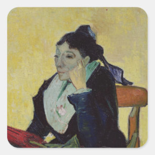 Vincent van Gogh   L'Arlesienne 1888 Quadratischer Aufkleber