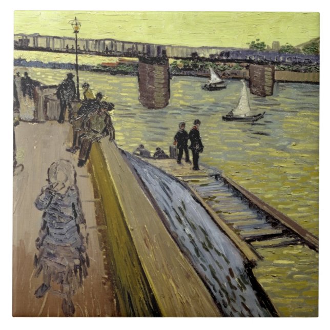 Vincent van Gogh| Le Pont de Trinquetaille Arles Fliese (Vorderseite)