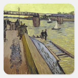 Vincent van Gogh Le Pont de Trinquetaille Arles Quadratischer Aufkleber