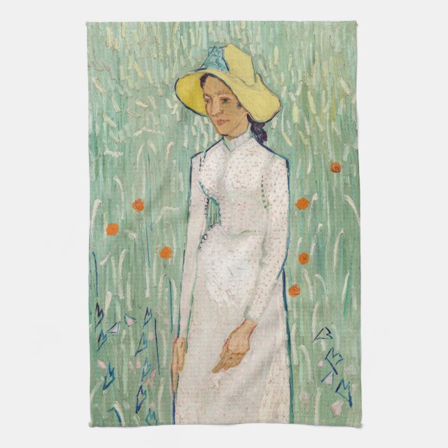 Vincent van Gogh - Mädchen in Weiß Geschirrtuch (Vertikal)
