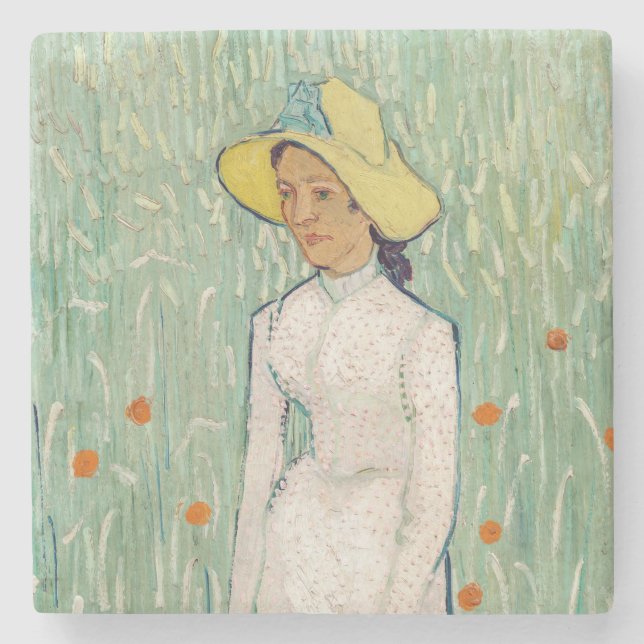 Vincent van Gogh - Mädchen in Weiß Steinuntersetzer (Vorderseite)