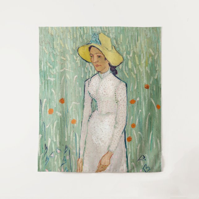 Vincent van Gogh - Mädchen in Weiß Wandteppich (Vorderseite)