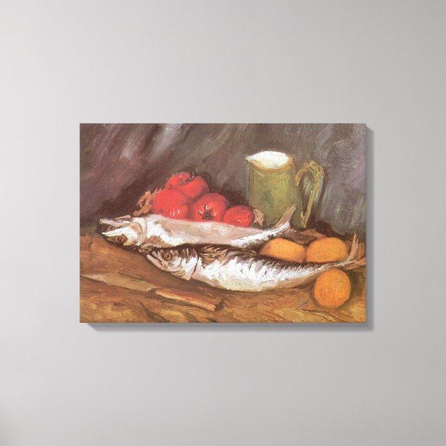 Vincent van Gogh - Makrele, Zitronen und Tomaten Leinwanddruck (Vorderseite)