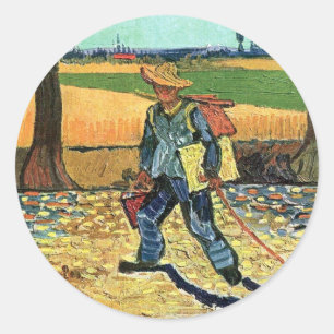 Vincent Van Gogh - Maler auf dem Weg zur Arbeit Runder Aufkleber