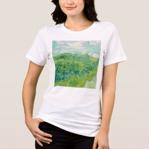 Vincent Van Gogh Malerei Grüne Weizenfeld Tri-Blend Shirt