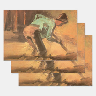 Vincent van Gogh - Man Stooping w Stick or Spade Geschenkpapier Set