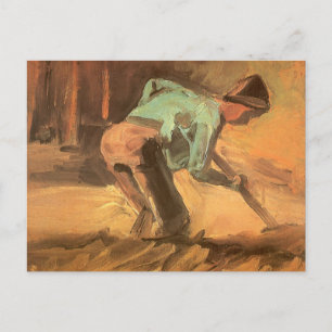 Vincent van Gogh - Man Stooping w Stick or Spade Postkarte