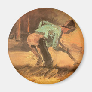 Vincent van Gogh - Mann sich mit Stock oder Spaten Magnet